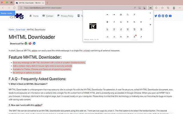 ویرایشگر صفحه وب از فروشگاه وب Chrome برای اجرا با OffiDocs Chromium به صورت آنلاین