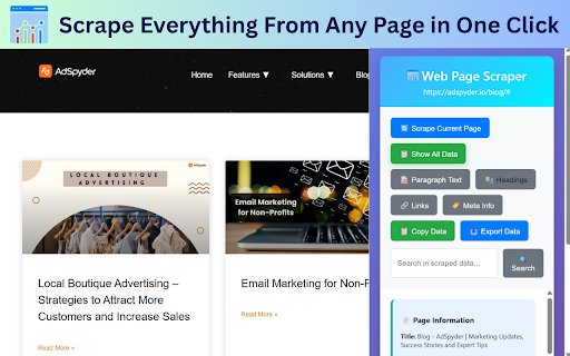 Web Page Scraper from Chrome web store to be run with OffiDocs Chromium online Web Page Scraper from Chrome web store to be run with OffiDocs Chromium online