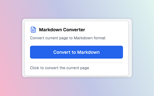 Webpage to Markdown  from Chrome web store to be run with OffiDocs Chromium online