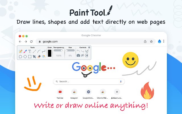 Web Paint Tool attinge online dal Chrome Web Store per essere eseguito con OffiDocs Chromium online