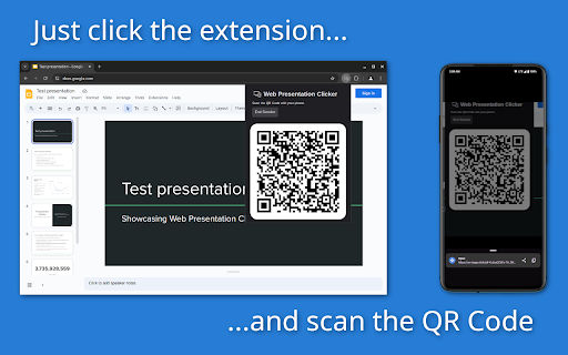 Web Presentation Clicker (on stage.click)  from Chrome web store to be run with OffiDocs Chromium online