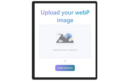 WebP to JPEG image converter  from Chrome web store to be run with OffiDocs Chromium online