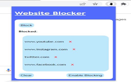 Website Blocker  from Chrome web store to be run with OffiDocs Chromium online