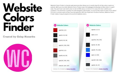 Website Colors Finder  from Chrome web store to be run with OffiDocs Chromium online