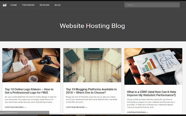 Websitehostingblog uit de Chrome-webwinkel, uit te voeren met OffiDocs Chromium online
