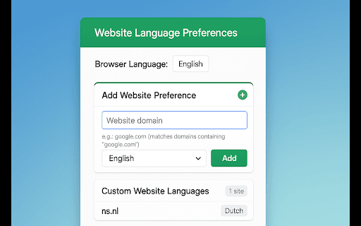 Website Language Preferences  from Chrome web store to be run with OffiDocs Chromium online Website Language Preferences  from Chrome web store to be run with OffiDocs Chromium online