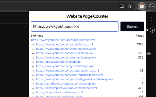 Website Page Counter for SEO from Chrome web store to be run with OffiDocs Chromium online Website Page Counter for SEO from Chrome web store to be run with OffiDocs Chromium online