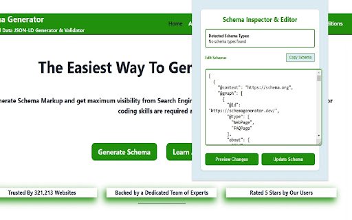 Website Schema  from Chrome web store to be run with OffiDocs Chromium online