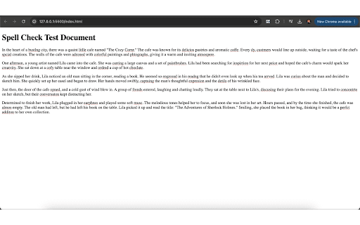 Website spell checker  from Chrome web store to be run with OffiDocs Chromium online