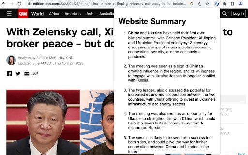 Website Summary  from Chrome web store to be run with OffiDocs Chromium online