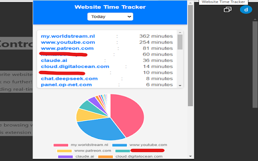 Website Time Tracker  from Chrome web store to be run with OffiDocs Chromium online