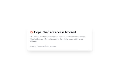 Website Whitelist | Parent Control from Chrome web store to be run with OffiDocs Chromium online Website Whitelist | Parent Control from Chrome web store to be run with OffiDocs Chromium online