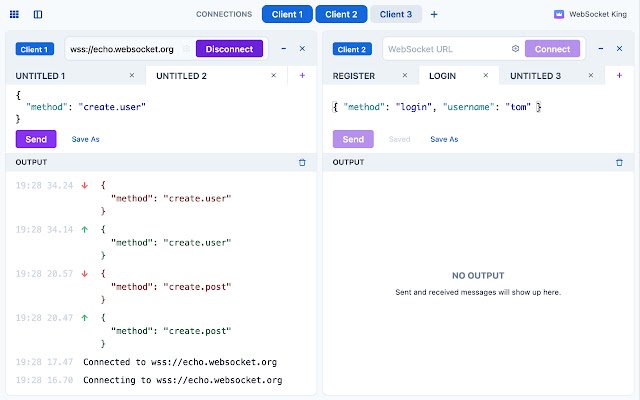 WebSocket King Client  from Chrome web store to be run with OffiDocs Chromium online