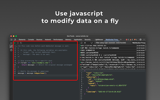 WebSocket Proxy  from Chrome web store to be run with OffiDocs Chromium online