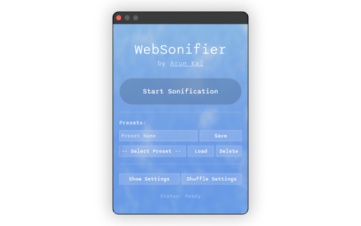 WebSonifier  from Chrome web store to be run with OffiDocs Chromium online