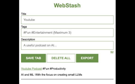 WebStash  from Chrome web store to be run with OffiDocs Chromium online