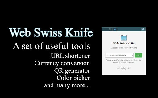 Web Swiss Knife  from Chrome web store to be run with OffiDocs Chromium online