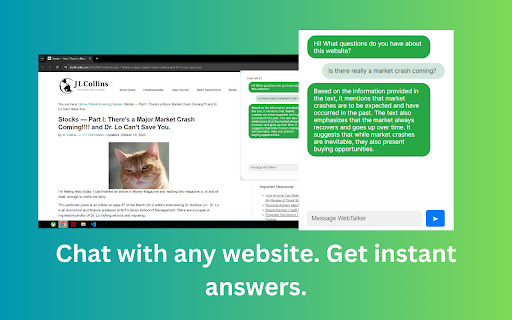 WebTalkerAI Chat with any website  from Chrome web store to be run with OffiDocs Chromium online