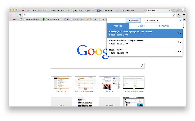 Chrome Web ストアの Web Task Switcher を OffiDocs Chromium online で実行する