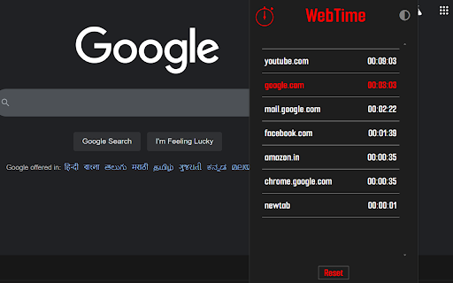 WebTime  from Chrome web store to be run with OffiDocs Chromium online