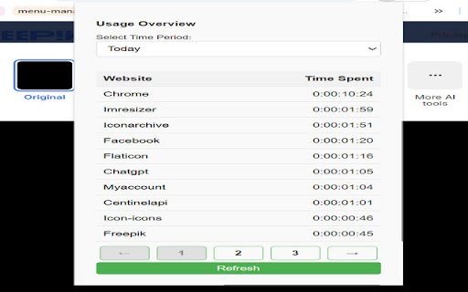 Webtime Tracker  from Chrome web store to be run with OffiDocs Chromium online