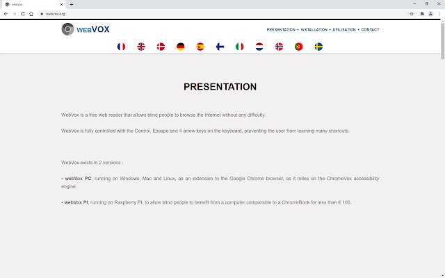 webVox จาก Chrome เว็บสโตร์ที่จะทำงานร่วมกับ OffiDocs Chromium ออนไลน์