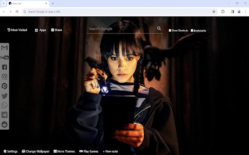 Wednesday Wallpaper  from Chrome web store to be run with OffiDocs Chromium online