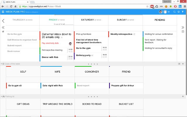 WEEK PLAN  from Chrome web store to be run with OffiDocs Chromium online