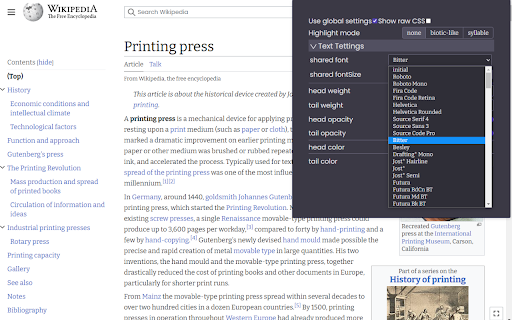 Weighted Read Assist  from Chrome web store to be run with OffiDocs Chromium online