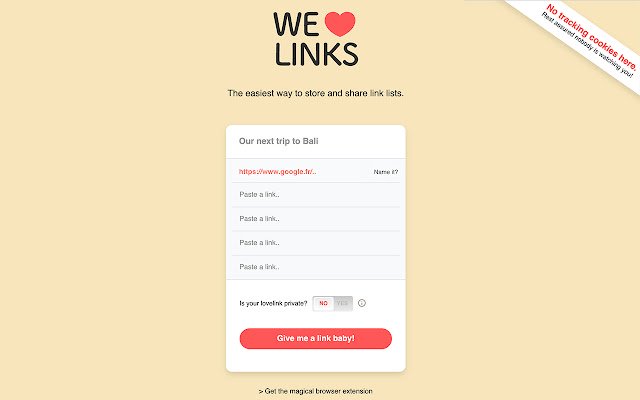 Welovelinks  from Chrome web store to be run with OffiDocs Chromium online