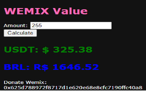 Wemix Value  from Chrome web store to be run with OffiDocs Chromium online