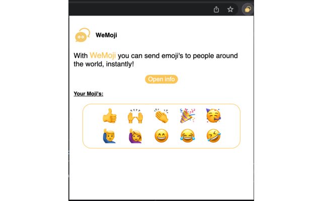 WeMoji จาก Chrome เว็บสโตร์จะทำงานร่วมกับ OffiDocs Chromium ทางออนไลน์