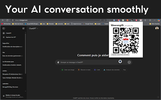 Wescangift Url to QR Code  from Chrome web store to be run with OffiDocs Chromium online