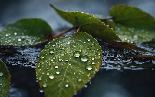 Wet green leaves  from Chrome web store to be run with OffiDocs Chromium online