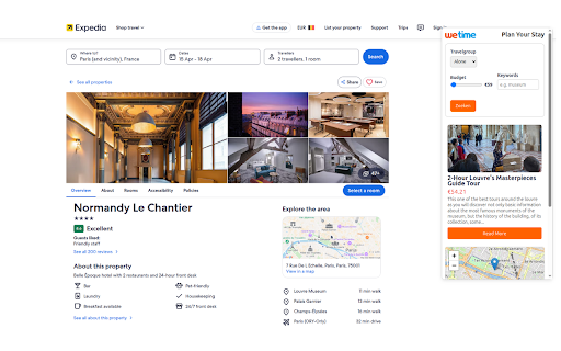 Wetime Plan Your Stay  from Chrome web store to be run with OffiDocs Chromium online