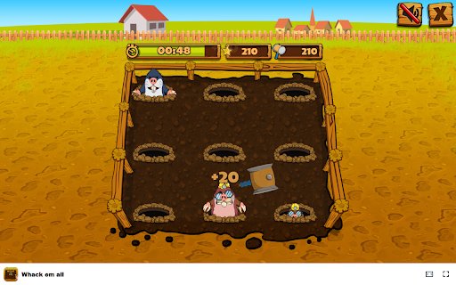 Whack Em All Game Hit the moles and avoid the bombs!  from Chrome web store to be run with OffiDocs Chromium online