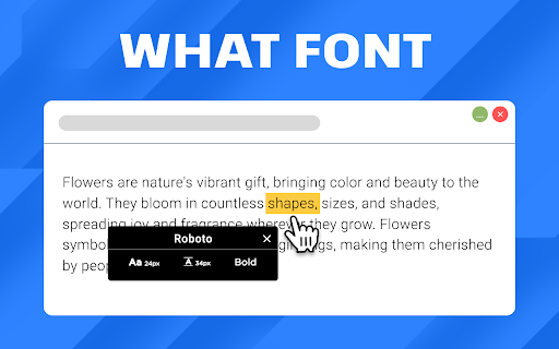 WhatFont  from Chrome web store to be run with OffiDocs Chromium online