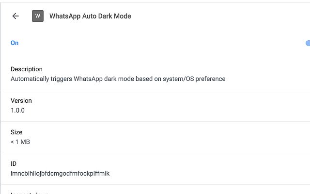 WhatsApp Auto Dark Mode จาก Chrome เว็บสโตร์จะทำงานด้วย OffiDocs Chromium ออนไลน์