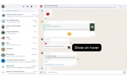 Whatsapp Blur  from Chrome web store to be run with OffiDocs Chromium online