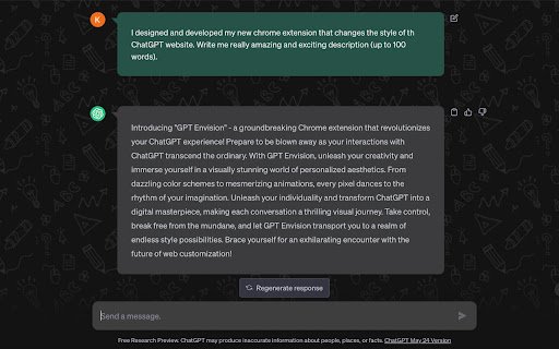 WhatsApp ChatGPT Theme  from Chrome web store to be run with OffiDocs Chromium online