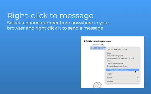 WhatsApp Direct Message  from Chrome web store to be run with OffiDocs Chromium online