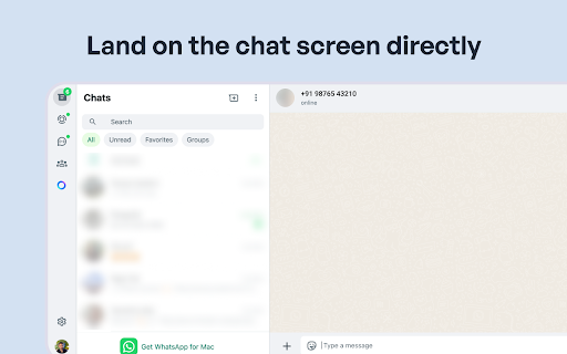 Whatsapp:GO Open Whatsapp chat instantly  from Chrome web store to be run with OffiDocs Chromium online