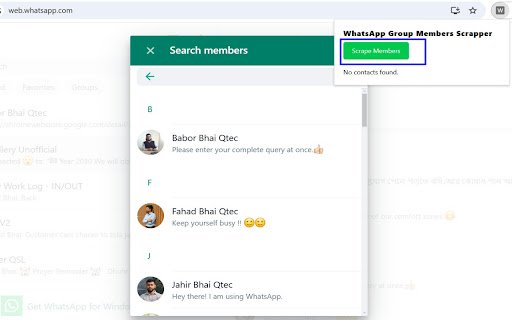 WhatsApp Group Member Scraper  from Chrome web store to be run with OffiDocs Chromium online