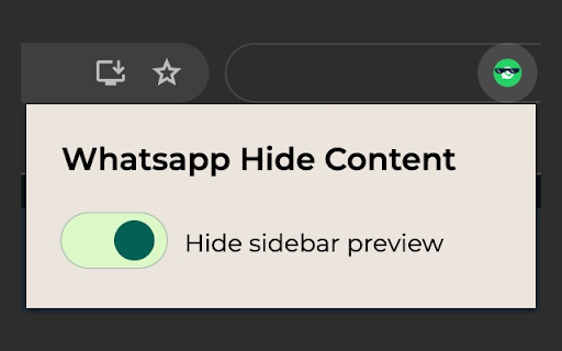 Whatsapp Hide Content  from Chrome web store to be run with OffiDocs Chromium online