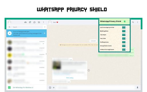WhatsApp Privacy Shield  from Chrome web store to be run with OffiDocs Chromium online