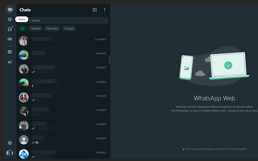 WhatsApp Screen Privacy Blur Messages  Photos  from Chrome web store to be run with OffiDocs Chromium online