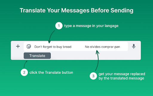 Whatsapp Translator  from Chrome web store to be run with OffiDocs Chromium online