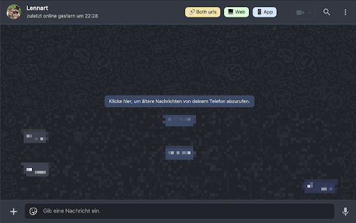 WhatsApp Web copy URL  from Chrome web store to be run with OffiDocs Chromium online