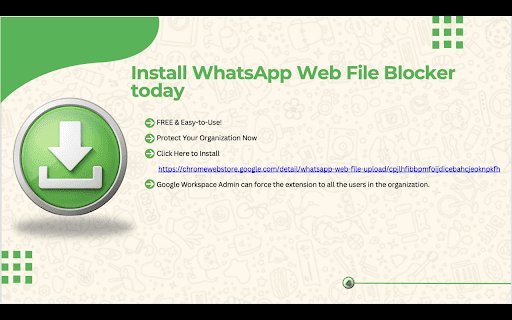 WhatsApp Web File Upload and Download Blocker  from Chrome web store to be run with OffiDocs Chromium online