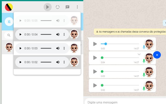 WhatsAudios  from Chrome web store to be run with OffiDocs Chromium online